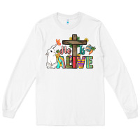White He is alive Easter Day Long Sleeve Tee - HowdyJamesFarm