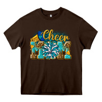 Chocolate Brown cheer mom Heavy Core Tee - NancyCooperArtShop