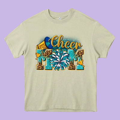 Cheer Mom Heavy Core Tee Designed By Nancycooperartshop