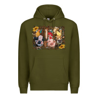 Army Green western farm animals Premium Hoodie - RanaPortraitStore