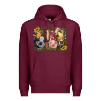Burgundy western farm animals Premium Hoodie - RanaPortraitStore