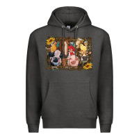 Charcoal Heather western farm animals Premium Hoodie - RanaPortraitStore