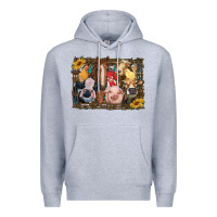 Heather Grey western farm animals Premium Hoodie - RanaPortraitStore