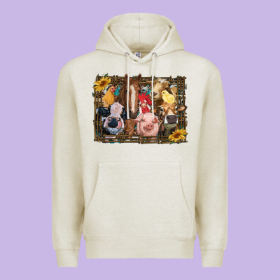 Western Farm Animals Premium Hoodie Designed By Ranaportraitstore