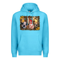 Ocean Blue western farm animals Premium Hoodie - RanaPortraitStore