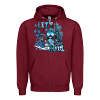Burgundy let's roll Zipper Hoodie - FaDigitalArtStudio