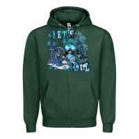 Sports Green let's roll Zipper Hoodie - FaDigitalArtStudio