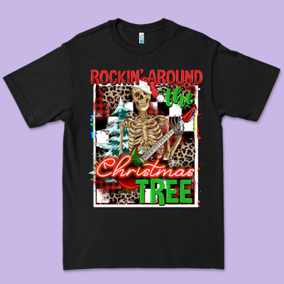 Rockin' Around The Christmas Tree Skeleton Premium Tee Designed By Nancycooperartshop