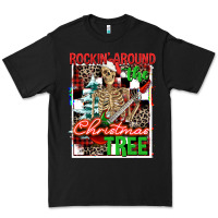 Black Rockin' around the Christmas tree skeleton Premium Tee - NancyCooperArtShop