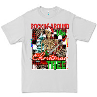 Dove Grey Rockin' around the Christmas tree skeleton Premium Tee - NancyCooperArtShop