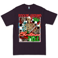 Plum Rockin' around the Christmas tree skeleton Premium Tee - NancyCooperArtShop