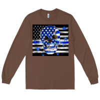 Chestnut police flag patriotic skull Long Sleeve Tee - TumblerDesignByShophia