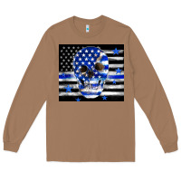 Toasted Coconut police flag patriotic skull Long Sleeve Tee - TumblerDesignByShophia