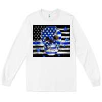 White police flag patriotic skull Long Sleeve Tee - TumblerDesignByShophia