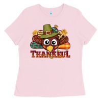 Bubblegum Pink western thankful thanksgiving turkey Ladies Tee - NancyCooperArtShop