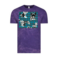 Cloud Purple winter plaid and cowhide pattern Vintage Tee - RanaPortraitStore