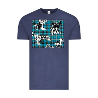 Vintage Denim winter plaid and cowhide pattern Vintage Tee - RanaPortraitStore