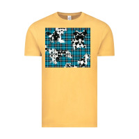 Vintage Mustard winter plaid and cowhide pattern Vintage Tee - RanaPortraitStore