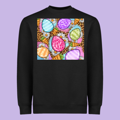Easter Eggs Daisies Carrots Heavyweight Sweatshirt Designed By Oliviacreatesart