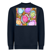 Navy Easter eggs daisies carrots Heavyweight Sweatshirt - OliviaCreatesArt