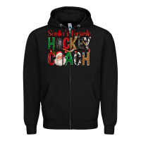 Black Santa's Favorite Hockey Coach For Christmas Zipper Hoodie - FaDigitalArtStudio