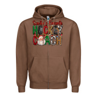 Chestnut Santa's Favorite Hockey Coach For Christmas Zipper Hoodie - FaDigitalArtStudio