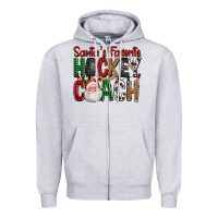 Heather Grey Santa's Favorite Hockey Coach For Christmas Zipper Hoodie - FaDigitalArtStudio