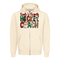 Sandshell Santa's Favorite Hockey Coach For Christmas Zipper Hoodie - FaDigitalArtStudio
