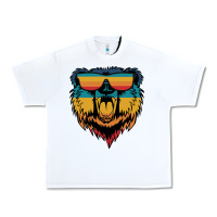 White Retro bear Urban Heavy Tee - Bettercallsaul