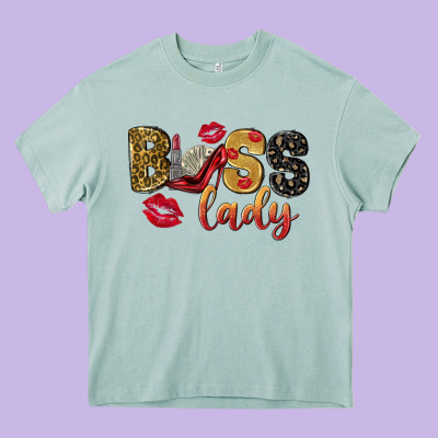Boss Lady With Money Heavy Core Tee Designed By Nancycooperartshop