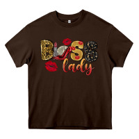 Chocolate Brown boss lady with money Heavy Core Tee - NancyCooperArtShop