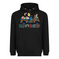 Black Happy Easter truck Heavyweight Hoodie - CowhideDigitalArt