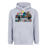 Heather Grey Happy Easter truck Heavyweight Hoodie - CowhideDigitalArt