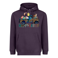 Plum Happy Easter truck Heavyweight Hoodie - CowhideDigitalArt