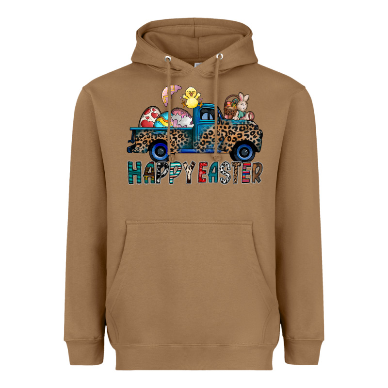 Happy Easter Truck Heavyweight Hoodie by CowhideDigitalArt | Teevron
