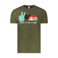 Vintage Olive Peace Love Camp Vintage Tee - Bettercallsaul