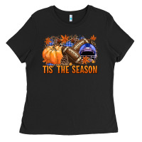 Black tis the season football Ladies Tee - NancyCooperArtShop