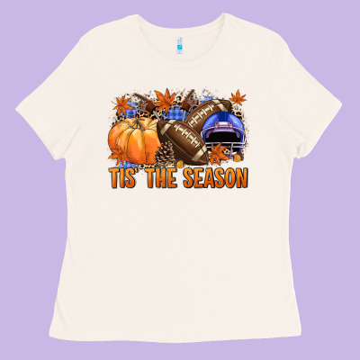 Tis The Season Football Ladies Tee Designed By Nancycooperartshop