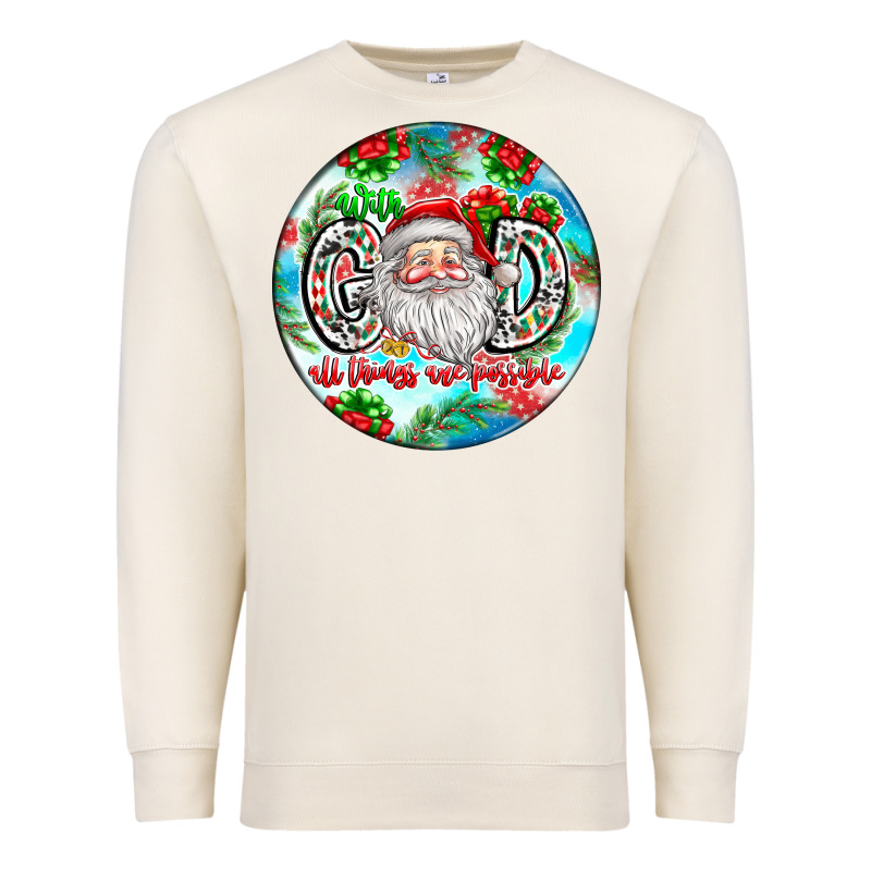 With God All Things Are Possible Premium Sweatshirt by CowhideDigitalArt | Teevron