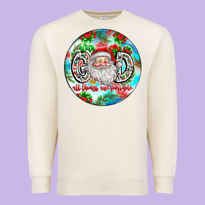 With God All Things Are Possible Premium Sweatshirt Designed By Cowhidedigitalart