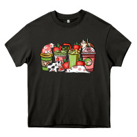 Asphalt cow and strawberry coffee cups Heavy Core Tee - NancyCooperArtShop