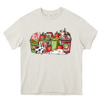 Cream cow and strawberry coffee cups Heavy Core Tee - NancyCooperArtShop