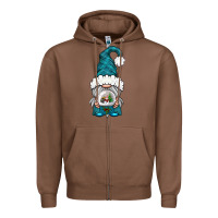 Chestnut winter gnome with snow globe Zipper Hoodie - BundleAndBundleShop