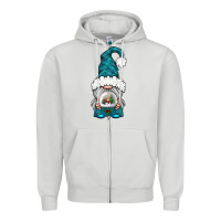 Dove Grey winter gnome with snow globe Zipper Hoodie - BundleAndBundleShop