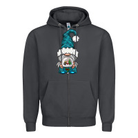 Smoke winter gnome with snow globe Zipper Hoodie - BundleAndBundleShop