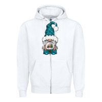 White winter gnome with snow globe Zipper Hoodie - BundleAndBundleShop