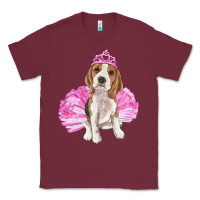 Burgundy balerina beagle with tutu Classic Tee - RanaPortraitStore