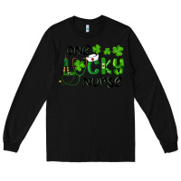 Black Saint Patricks One Lucky Nurse Long Sleeve Tee - RanaPortraitStore