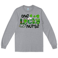 Heather Grey Saint Patricks One Lucky Nurse Long Sleeve Tee - RanaPortraitStore