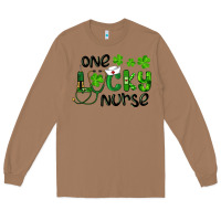 Toasted Coconut Saint Patricks One Lucky Nurse Long Sleeve Tee - RanaPortraitStore